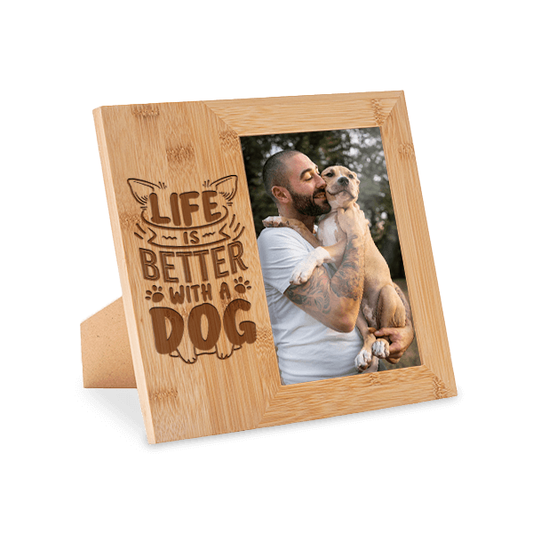 Engravable 5x7 Bamboo Picture Frame – Custom Personalized Gift