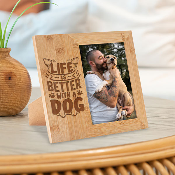 Engravable 5x7 Bamboo Picture Frame – Custom Personalized Gift
