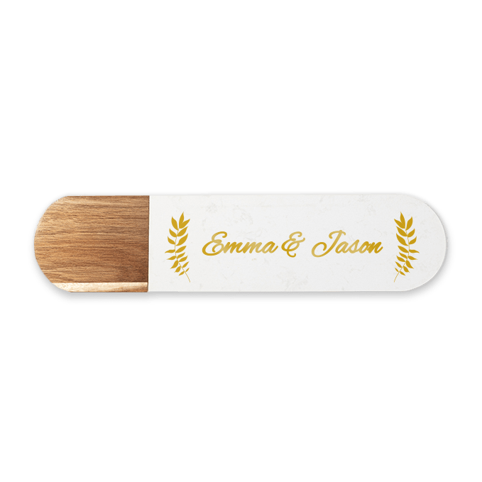 White Marble And Acacia Wood Serving Board