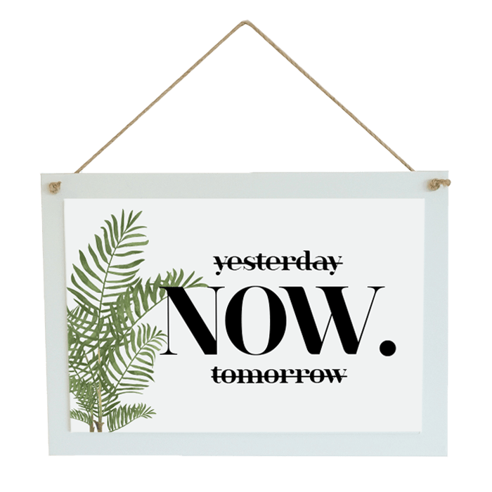 White Coated Wood Rect. Hang Sign 12.12" x 8.58"